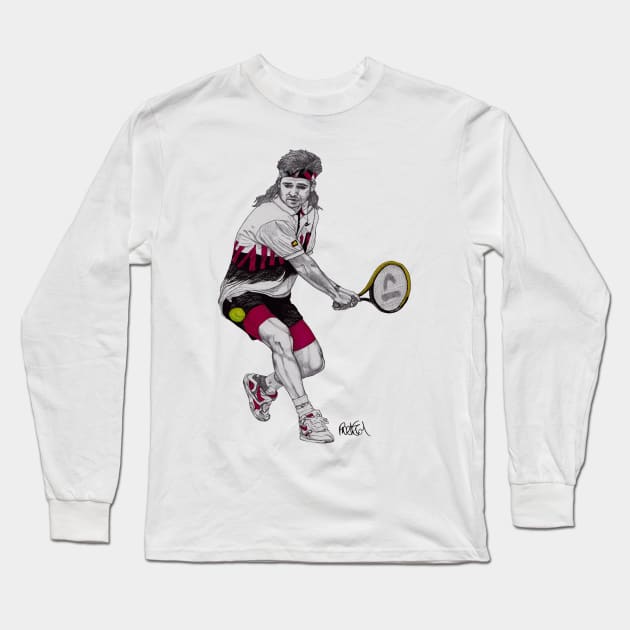 Andre Agassi Long Sleeve T-Shirt by paulnelsonesch